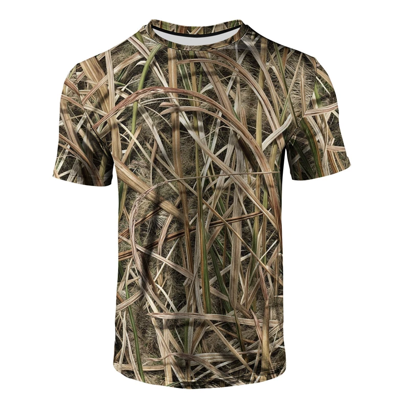 Hunting And Outdoor Shop - Herenshirt met camouflageprint, casual, ronde hals,