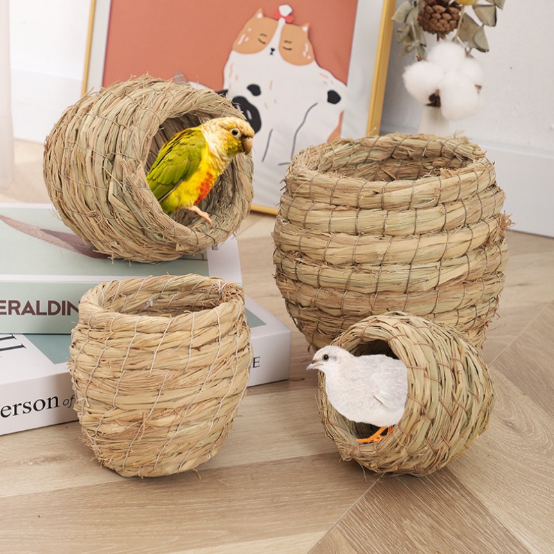 Hunting Quail - Handgeweven Stro Kip Nest Vogelnest Vogelkooi