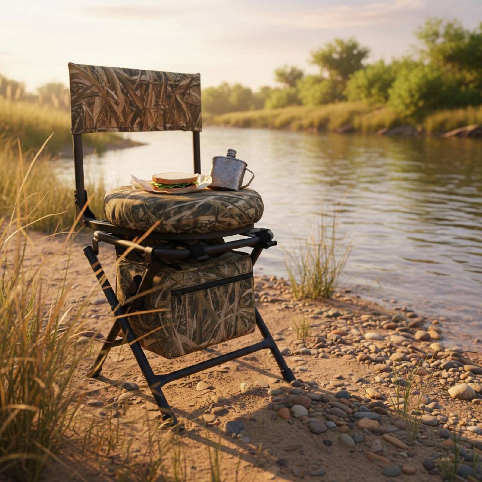 Hunting And Fishing Outdoor Chairs - Visstoel Opvouwbare viskruk Kampeerstoel Rugleuning Buitenuitrusting