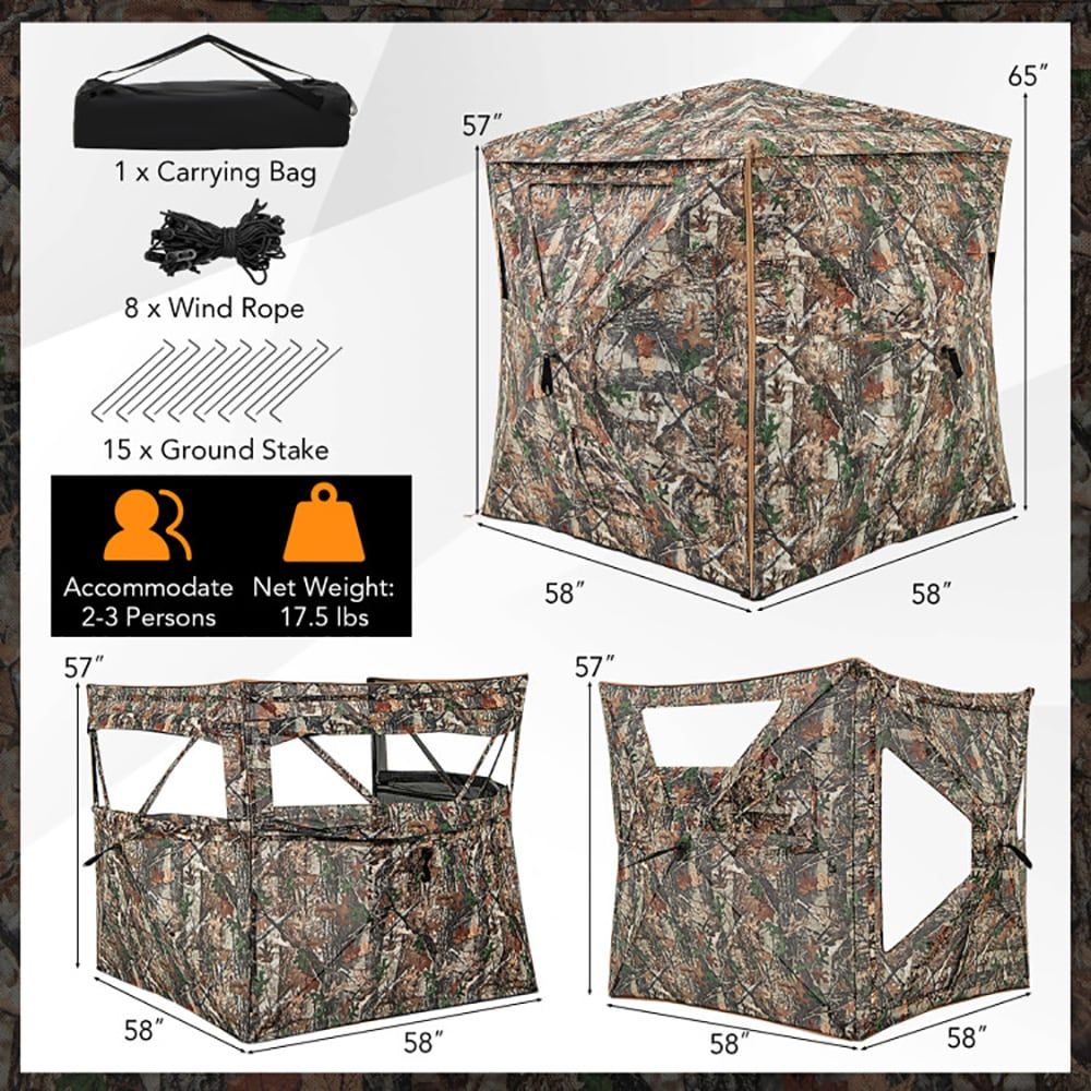 Hunting & Outdoor Supplies - 5-in-1 Afneembare Jachtblind, voor 2-3 Personen