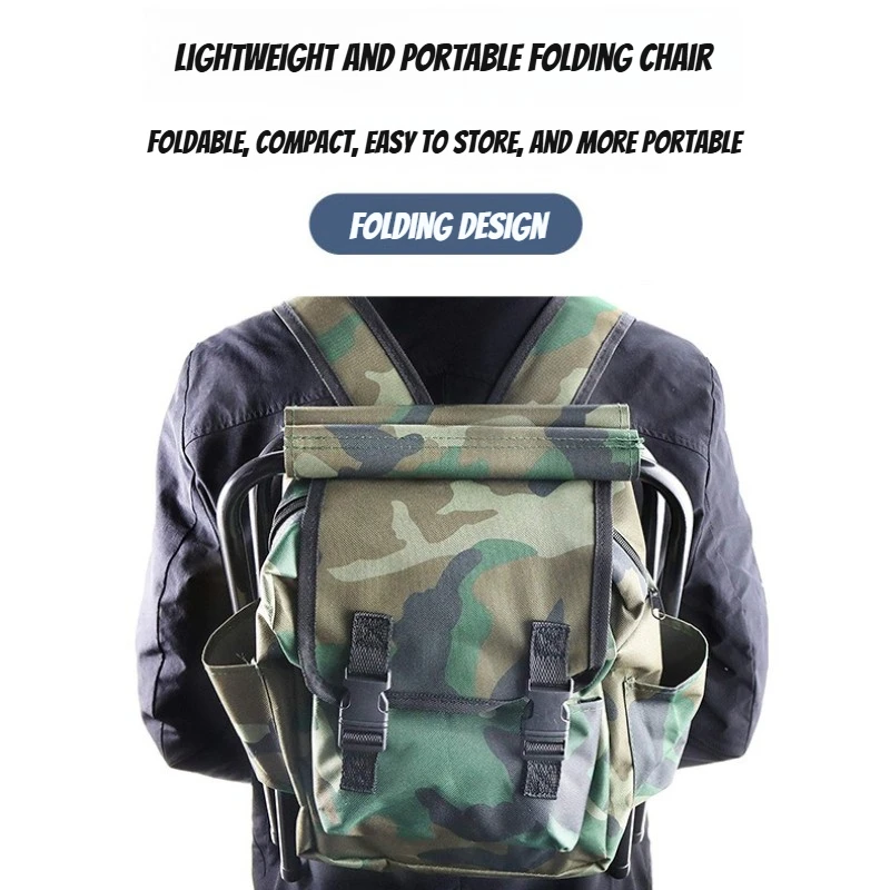 Hunting And Fishing Outdoor Chairs - 2-in-1 opvouwbare visstoel tas, visrugzak met