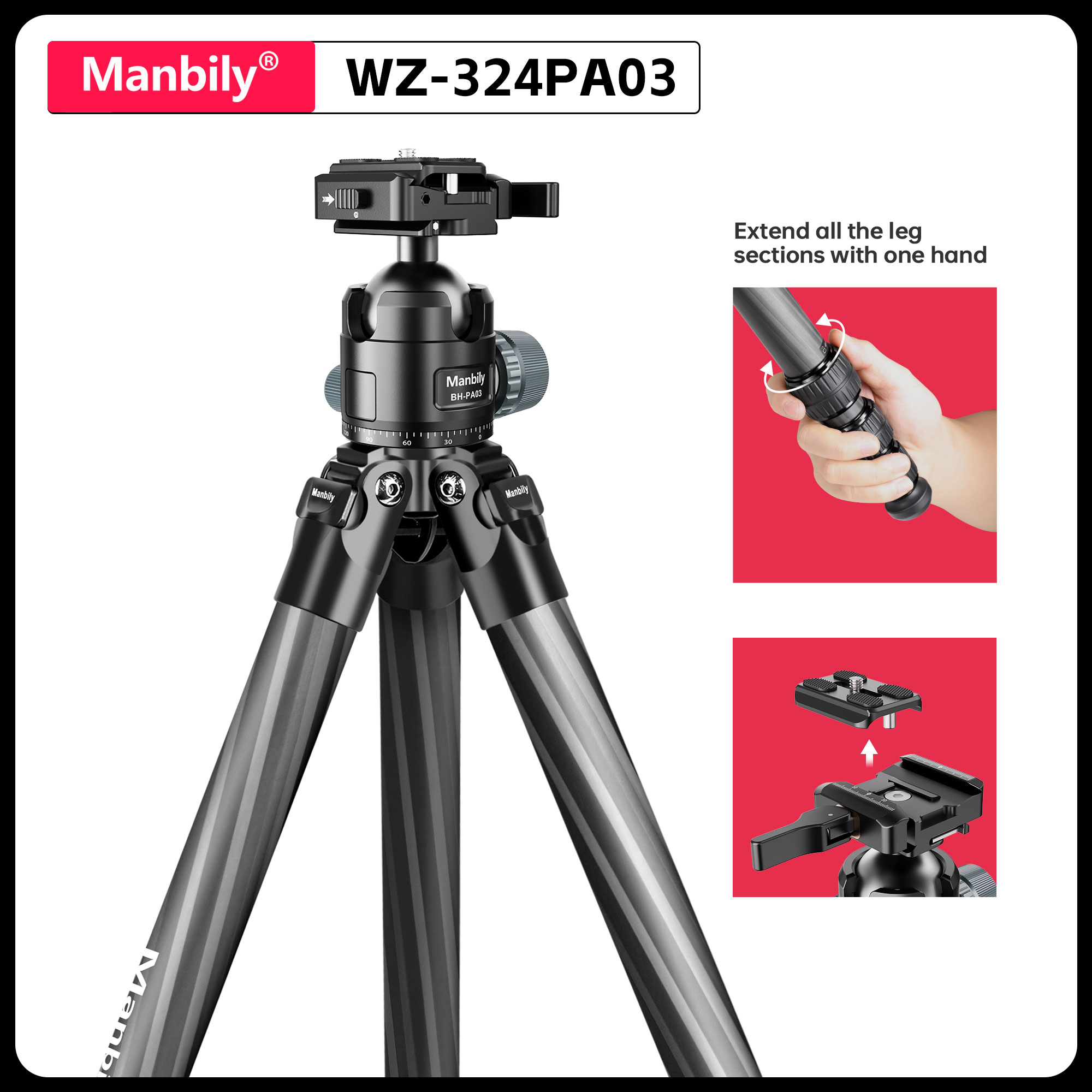 Manbily 158CM Heavy Duty Carbo - Outdoor Hunting Video Camera recensie en prijs
