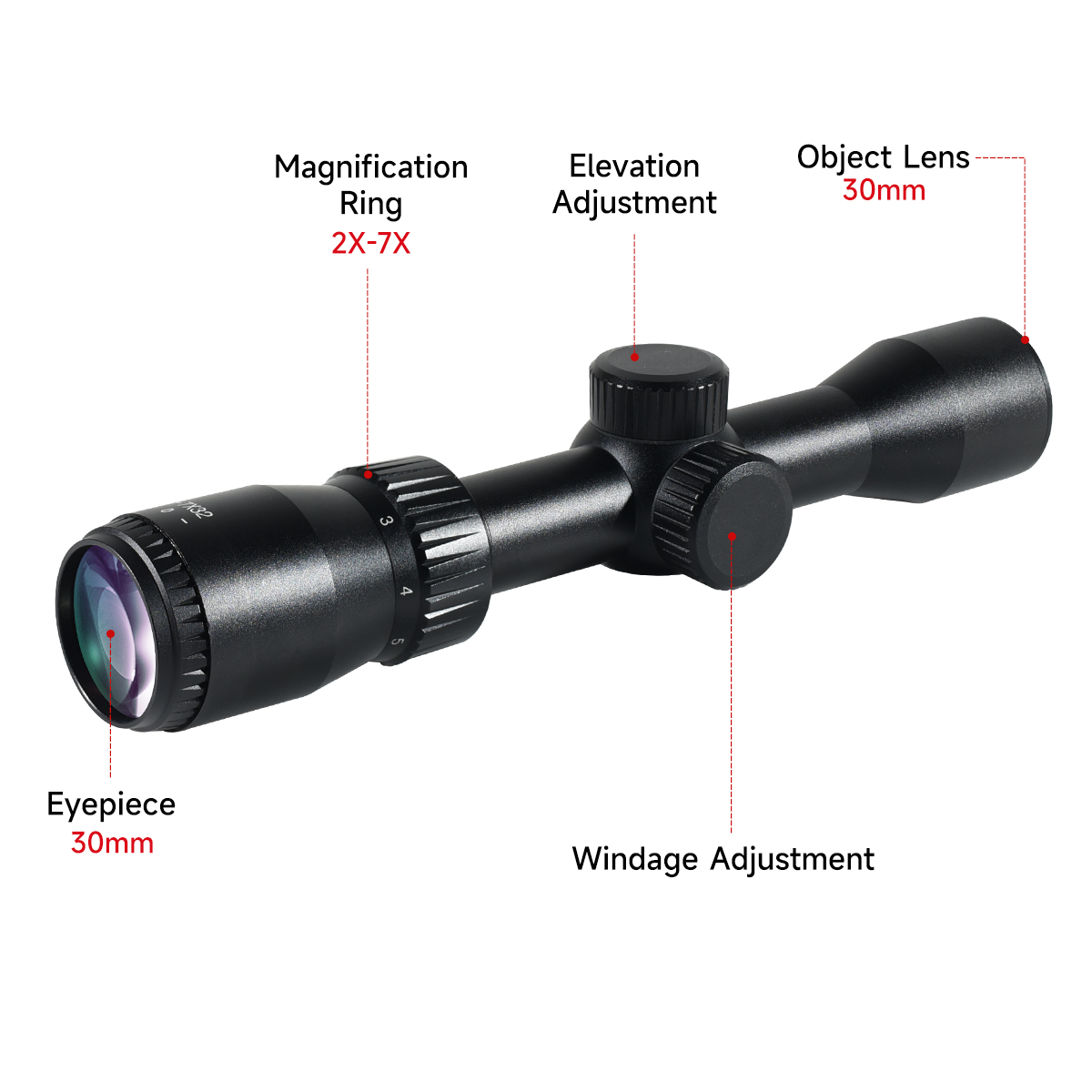 Jacht Tactische Scope 2-7x32 R - Crossbow Scope Sight recensie en prijs