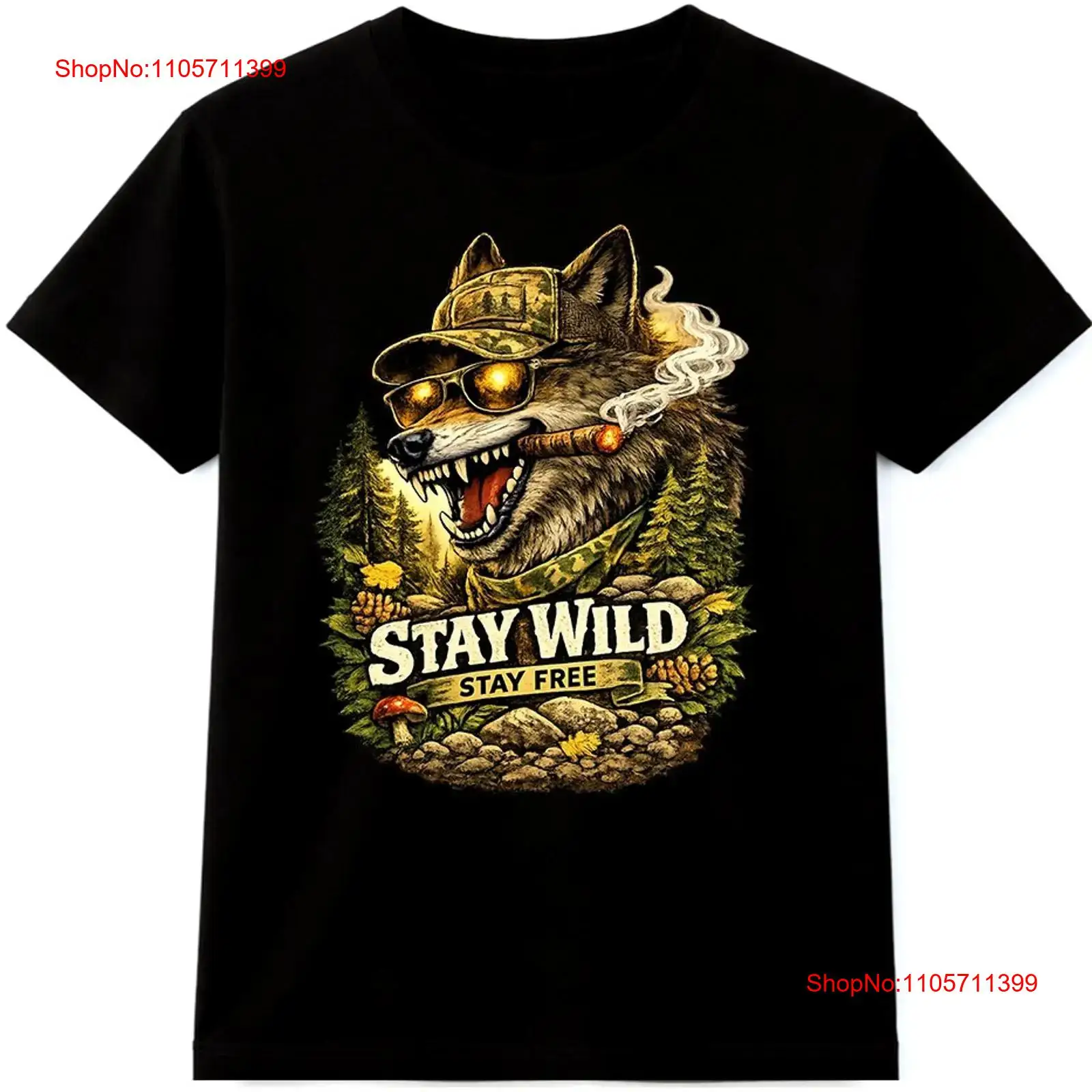 Wolf T-shirt Stay Wild Free Ou - Wildman Hunting & Outdoor Reviews recensie en prijs